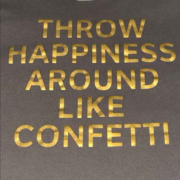 Gildan Ultra Cotton Gray Throw Happiness Long Sleeved T-Shirt - Picture 3 of 4